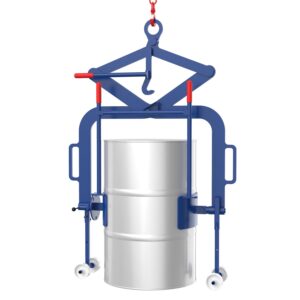 Fass-Kippgreifer für 60 l Fässer mit Getriebe, Traglast 150 kg Fass-Kippgreifer (Scherengreifer) Produktbild Fass-Kippgreifer für 200 l Fässer mit Hand-Schwenkvorrichtung