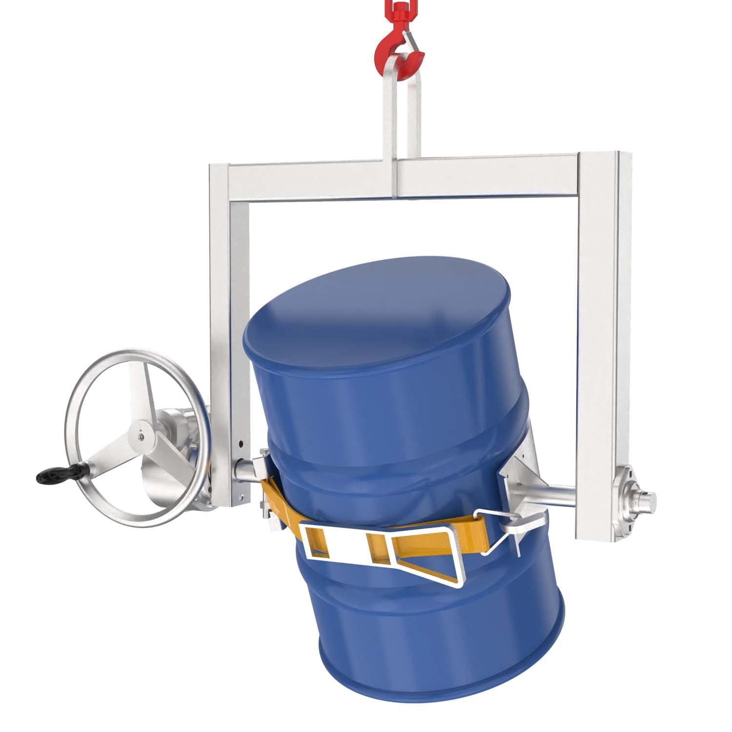 Fass-Kipptraverse aus Edelstahl (V2A) mit Handrad für stehende 60 l Stahlfässer Fasshandling-Geräte aus Edelstahl Produktbild Fass-Kipptraverse aus Edelstahl (V2A) mit Handrad für stehende 60 l Stahlfässer