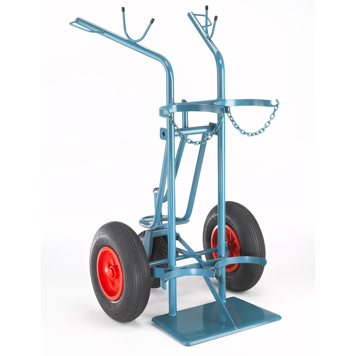 Gasflaschenwagen für 2 x 50 l Gasflaschen mit ausklappbarem Spornrad