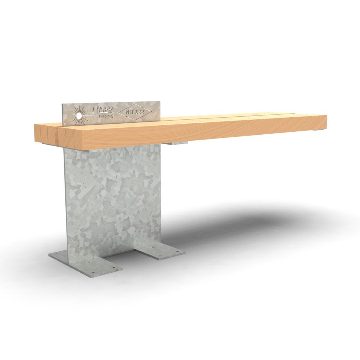 FOREST Tisch aus Metall mit Holzauflagen