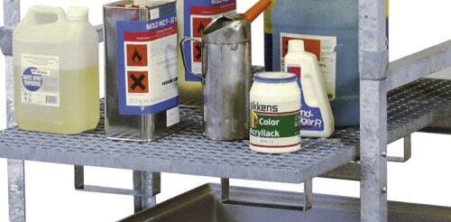 Zusätzliche Gitterrostebene für Fassregal Typ 400, geeignet für Kleingebinde