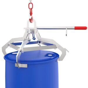 F90 Sicherheitsschrank mit Vertikalauszug, 2 Lagerzonen mit Wannenböden und Bodenwannen, Tür-Schließ-Automatik, 819x860x1966mm, mit Edelstahl-Tür F90 Hochschränke mit Vertikalauszug Produktbild Fass-Spannklauengreifer aus Edelstahl (V2A) für stehende 220 l L-Ring-Fässer