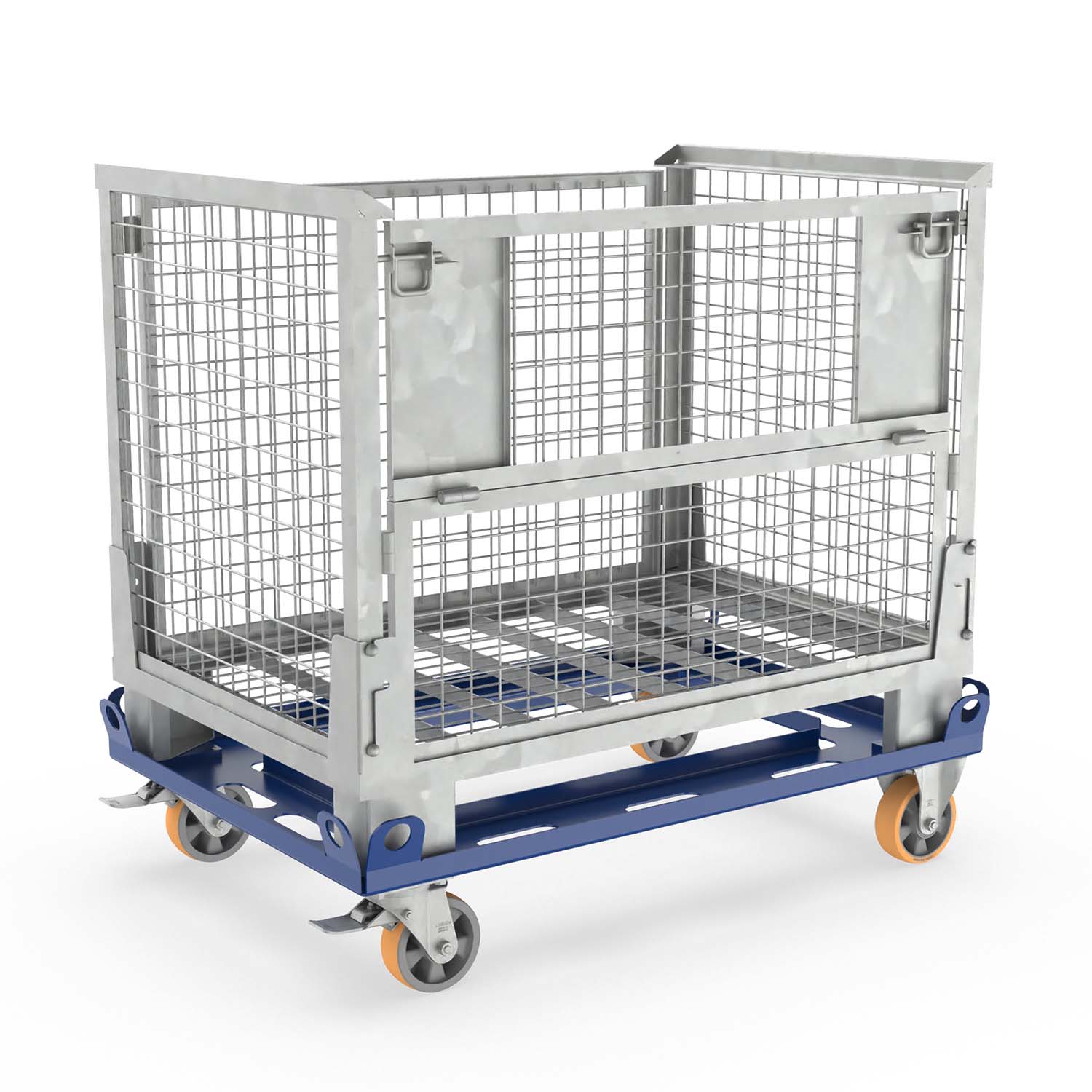 Fahrgestell für Euro-Gitterboxen, 1270 x 870 x 305 mm, Traglast 1000 kg