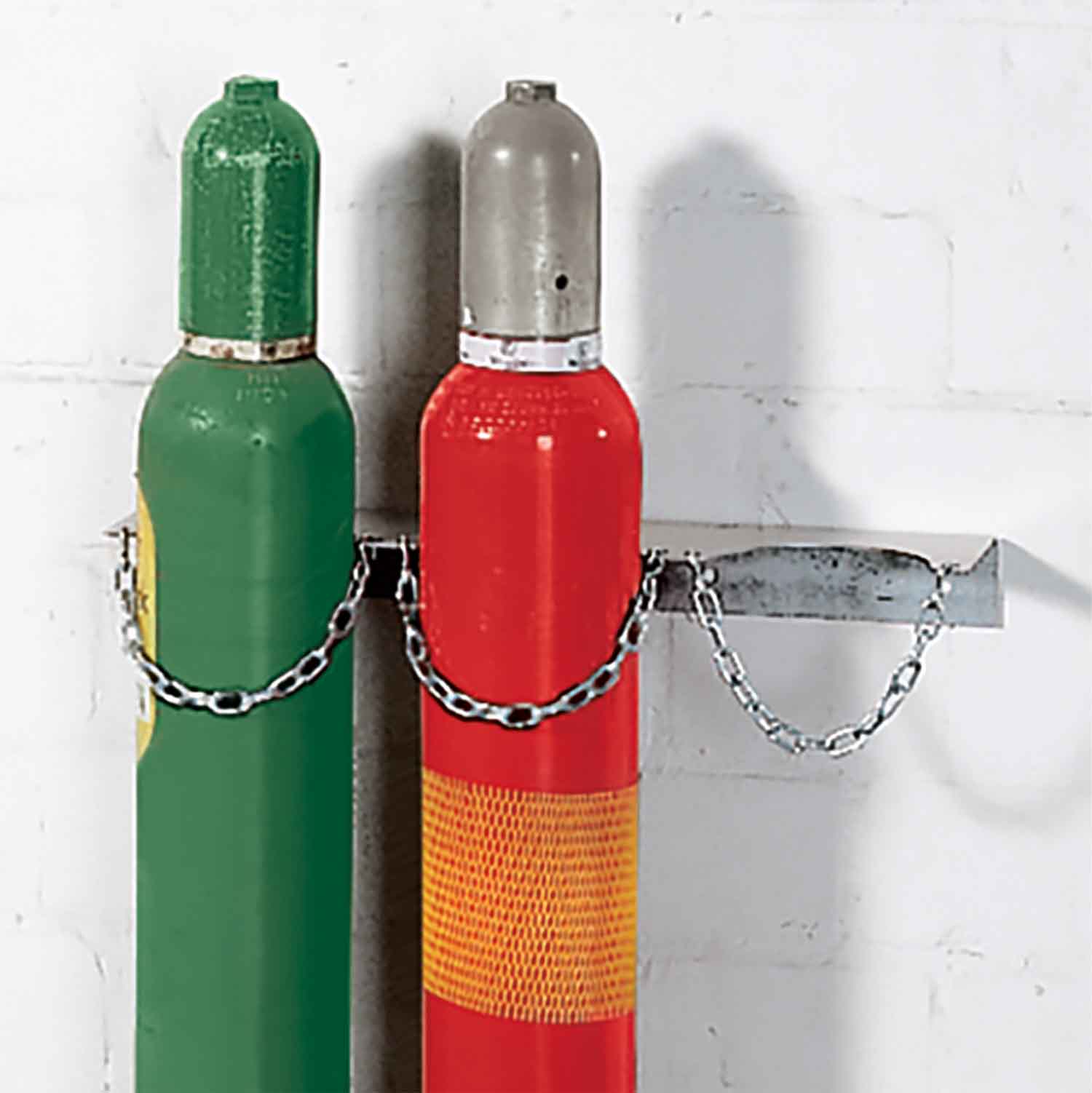 Gasflaschen-Wandhalterung aus Stahl für 3 Gasflaschen Ø 140 mm