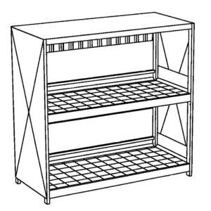 Gefahrstoff-Regalcontainer zur stehenden Fasslagerung im Freien, für 20 x 200 l Fässer, 3120x1450x3080mm