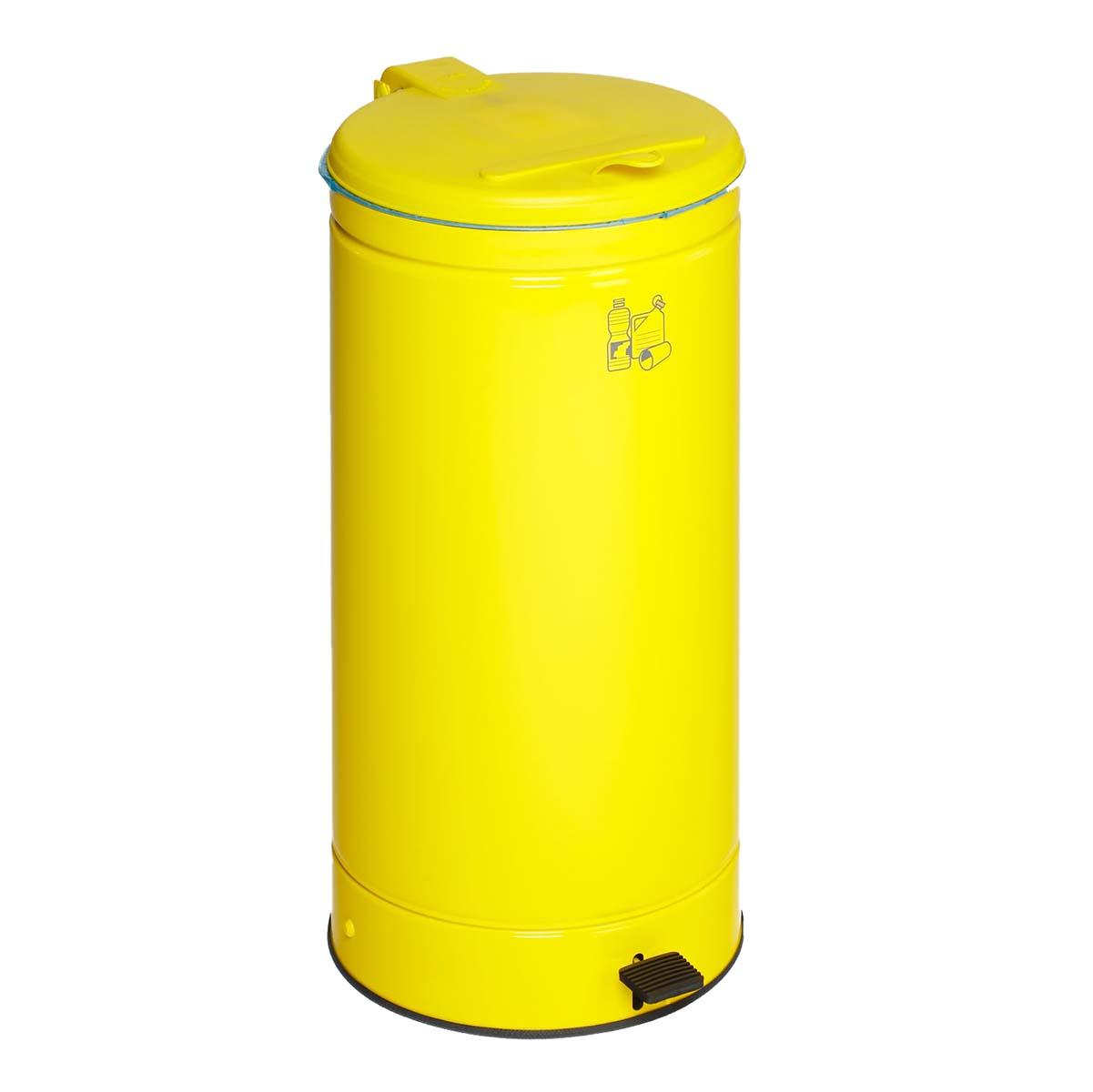 Großvolumiger Abfallbehälter, Volumen 66 l, mit Fußpedal