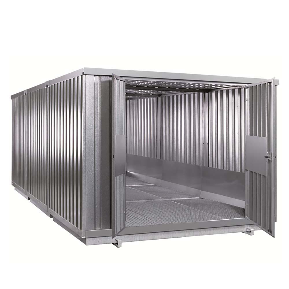 Gefahrstoffcontainer SMC33, Auffangvolumen 3 x 1000 l, verzinkt und montiert