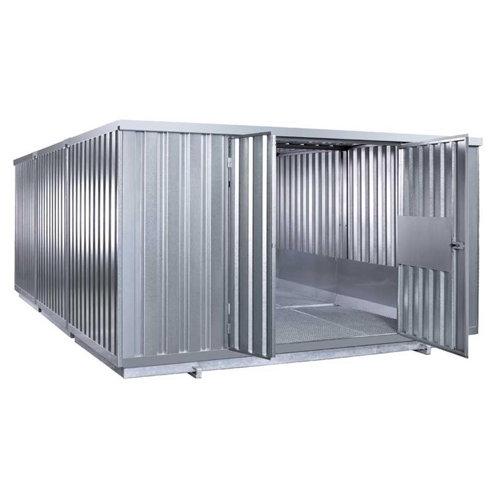 Gefahrstoffcontainer SMC43, Auffangvolumen 3 x 1000 l, verzinkt und vormontiert