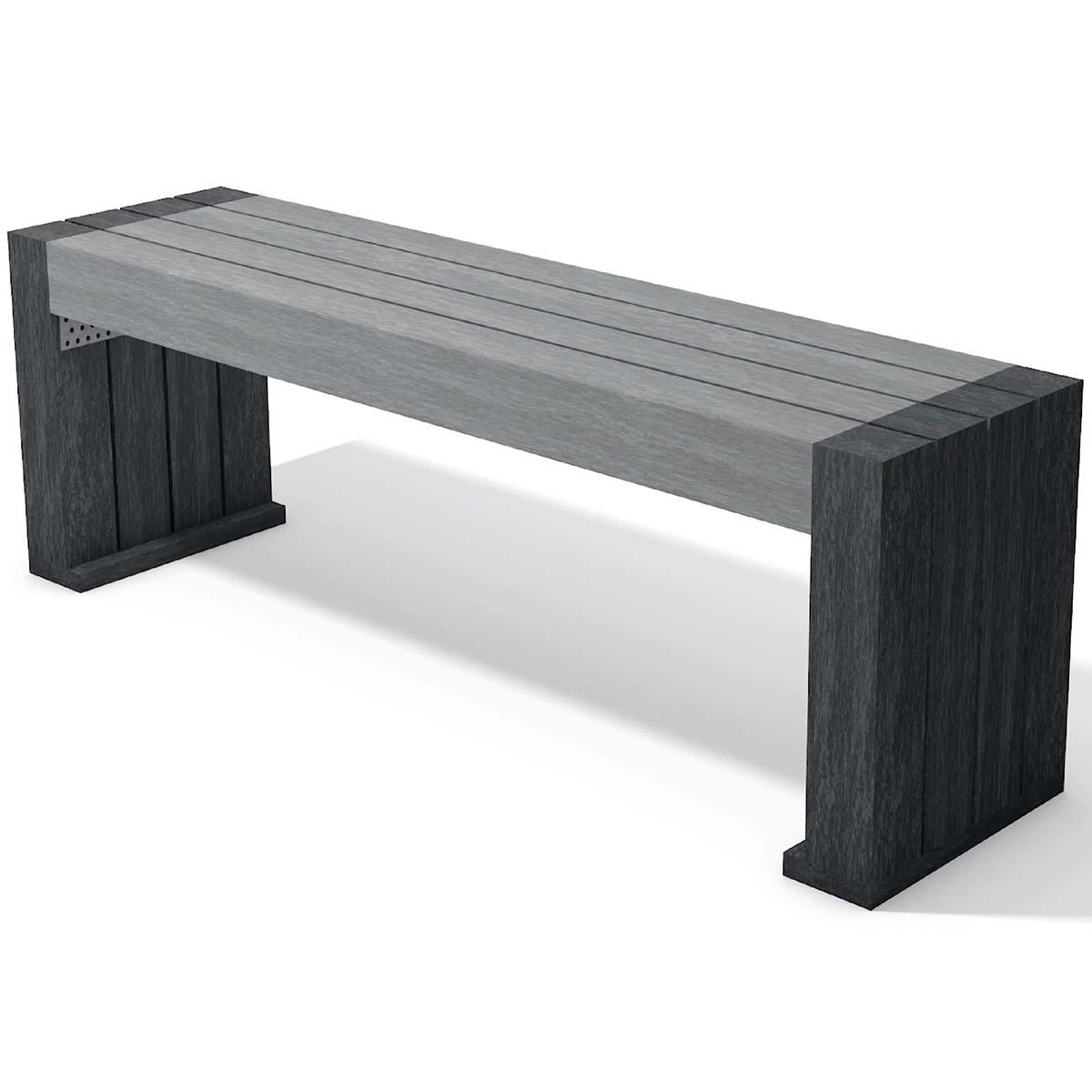 Hockerbank CALERO aus Recycling-Kunststoff, Breite 1500 mm, 3-Sitzer Parkbänke aus Kunststoff Produktbild Hockerbank CALERO aus Recycling-Kunststoff, Breite 1500 mm, 3-Sitzer