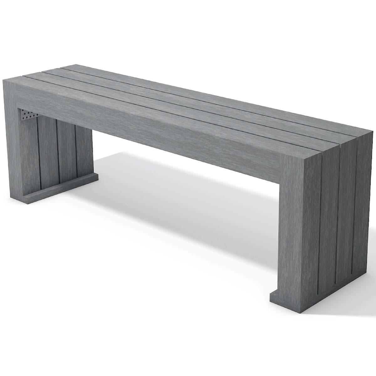 Hockerbank CALERO aus Recycling-Kunststoff, Breite 1500 mm, 3-Sitzer