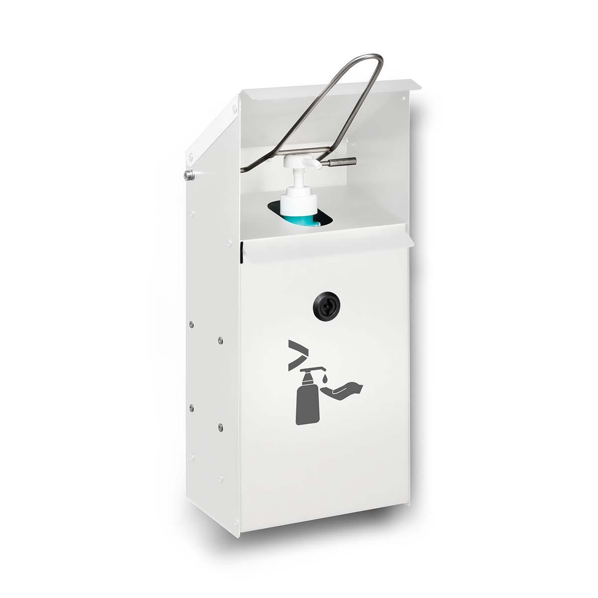 Handdesinfektionsmittelspender aus Stahl, hygienisch, für 500/1000 ml Euroflaschen Desinfektionsmittelspender Produktbild Handdesinfektionsmittelspender aus Stahl, hygienisch, für 500/1000 ml Euroflaschen