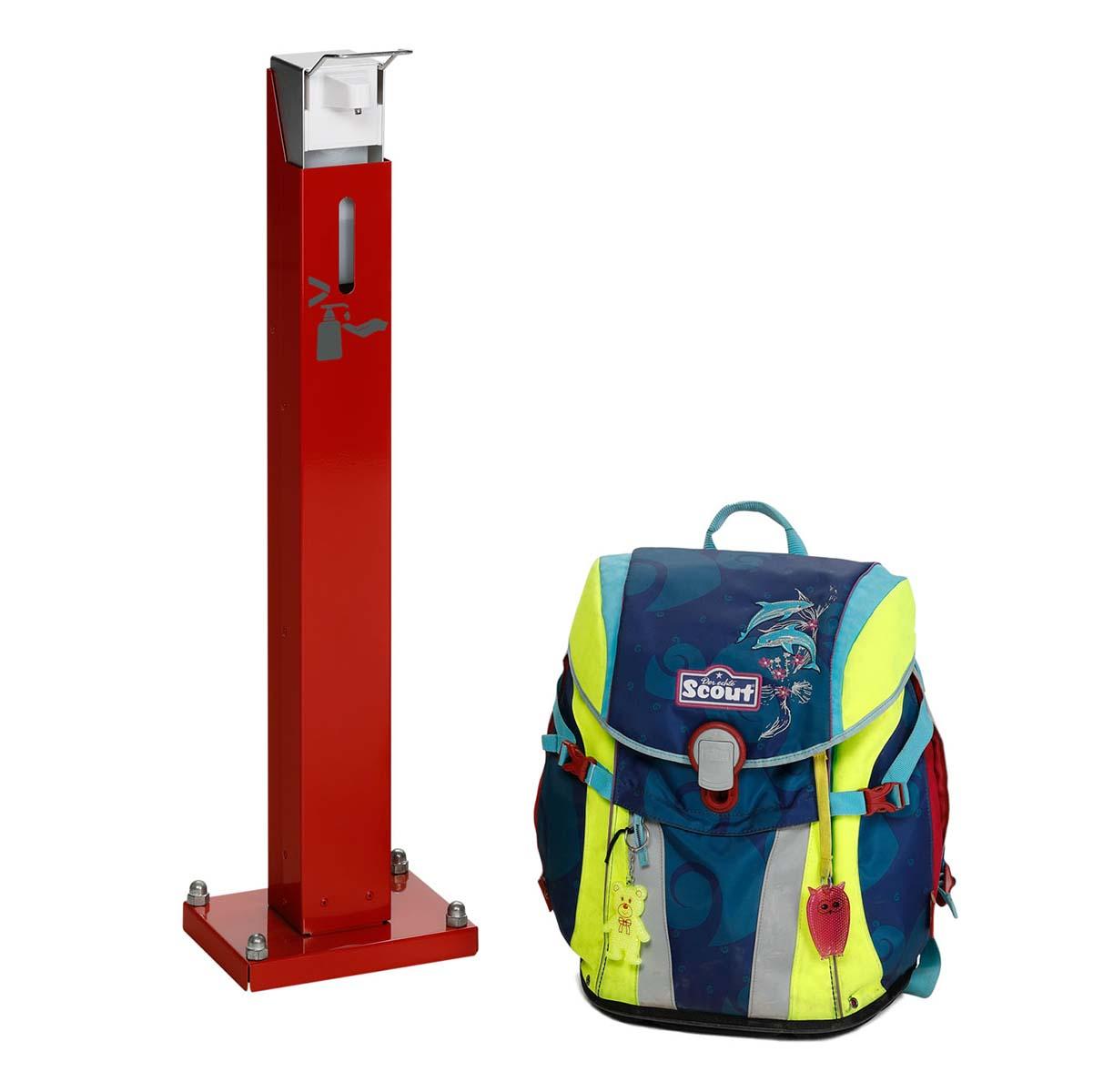 Handdesinfektionsmittelspender aus Stahl für 500 ml Euroflaschen, geringe Höhe Desinfektionsmittelspender Produktbild Handdesinfektionsmittelspender aus Stahl für 500 ml Euroflaschen, geringe Höhe