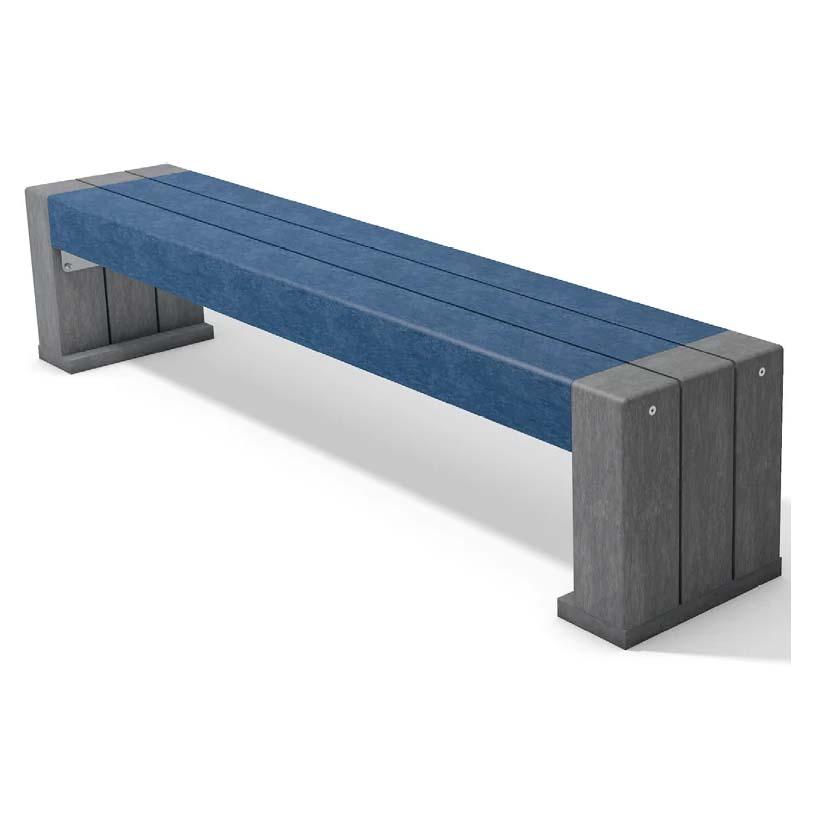 Kinderbank CALERO aus Recycling-Kunststoff, ohne Rückenlehne, Breite 1500 mm, 3-Sitzer