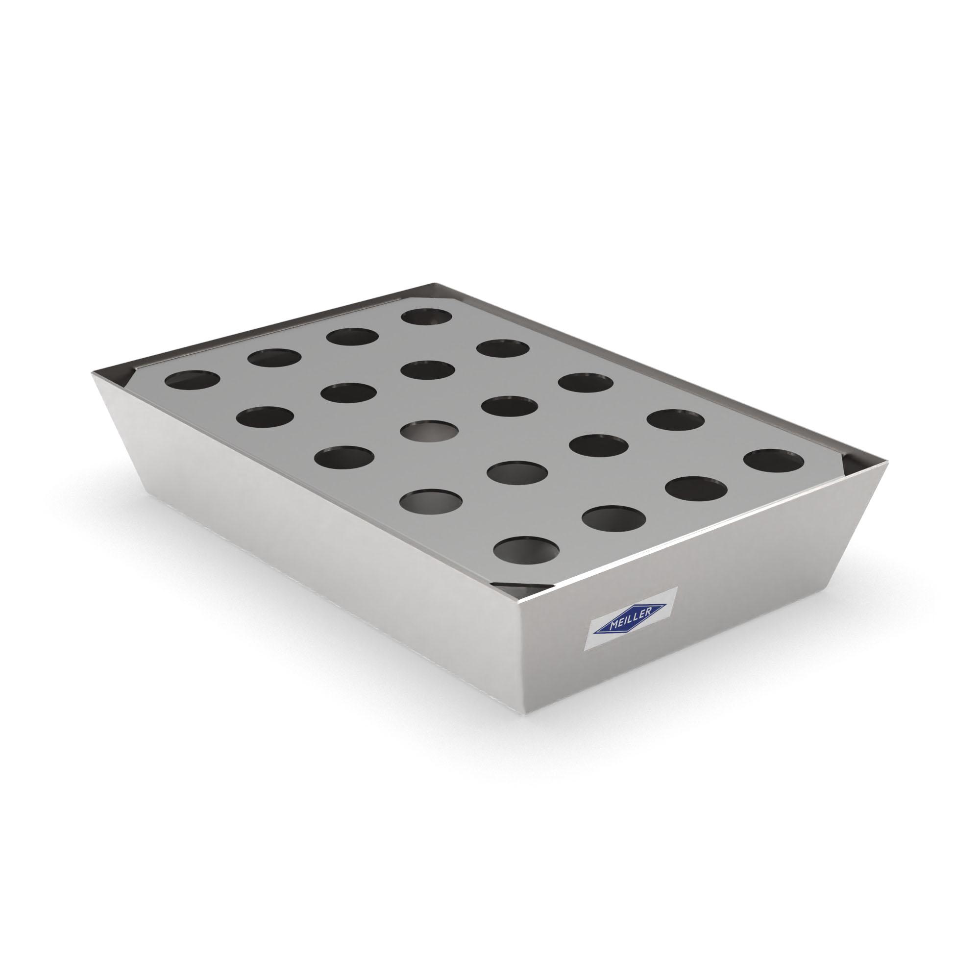 Kleingebindewanne hazSAFE aus Edelstahl mit Edelstahl-Lochblech, Auffangvolumen 25 l