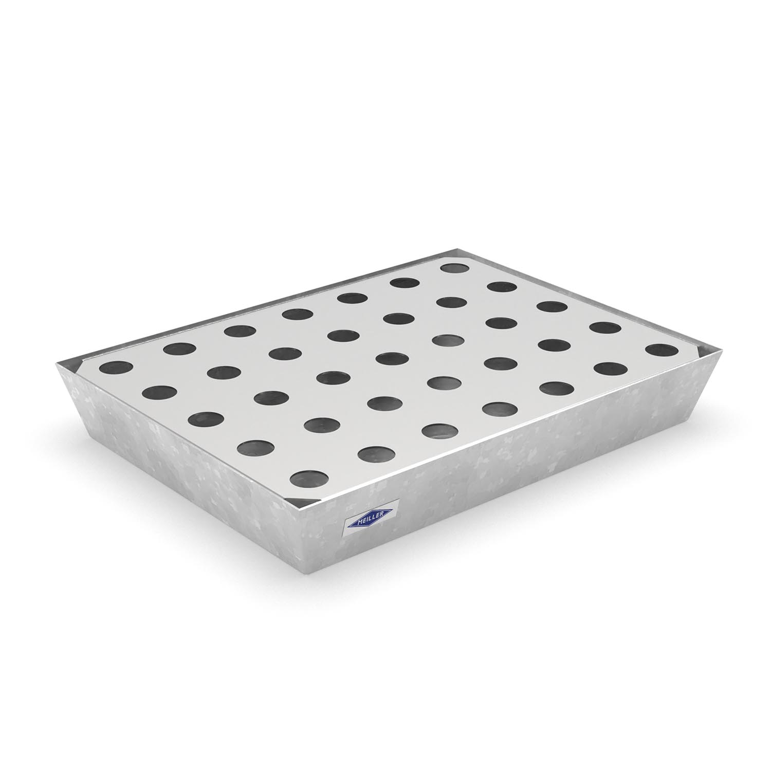 Kleingebindewanne hazSAFE aus Stahl mit verzinktem Lochblech, Auffangvolumen 55 l
