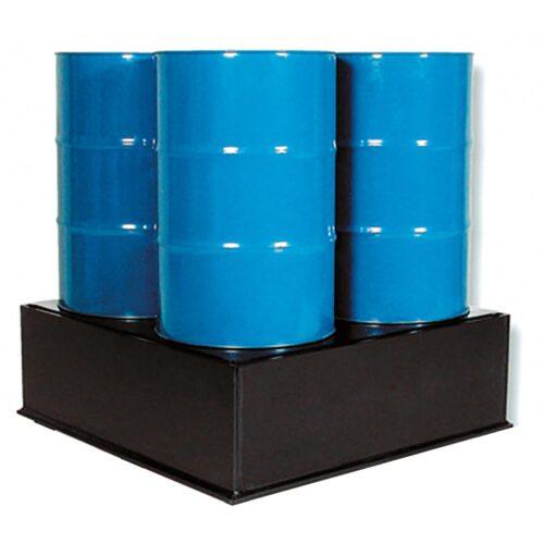 Auffangwanne aus Kunststoff (PE-HD) mit Stellebene, Auffangvolumen 225 l, für 12 x 30 l, 9 x 60 l oder 4 x 200 l Fässer