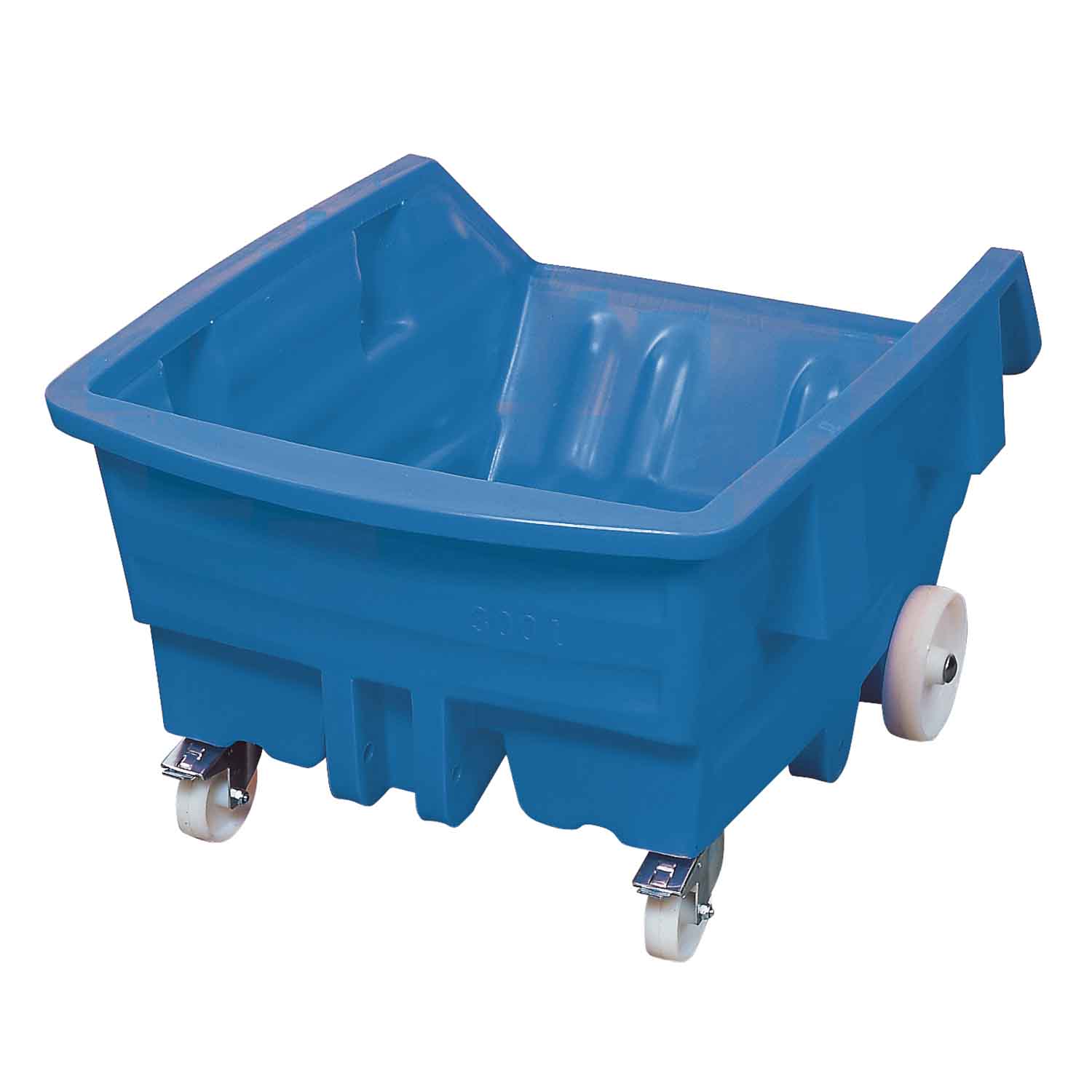 Kippwagen aus Polyethylen (PE) mit Polyamid-Rollen, Volumen 300 l