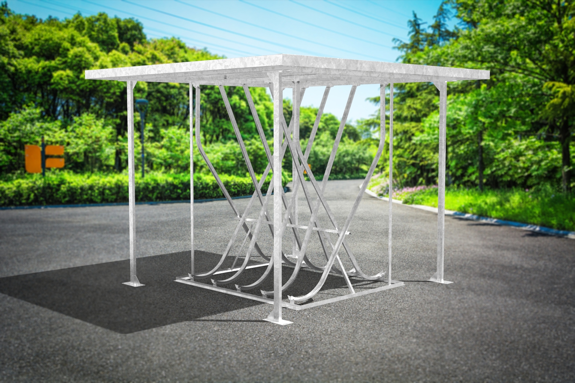 Fahrradständer Schräghochparker