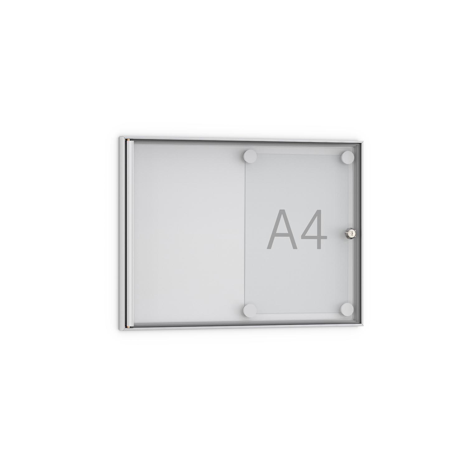 Mini-Schaukasten aus Aluminium mit Drehflügeltür, magnethaftend