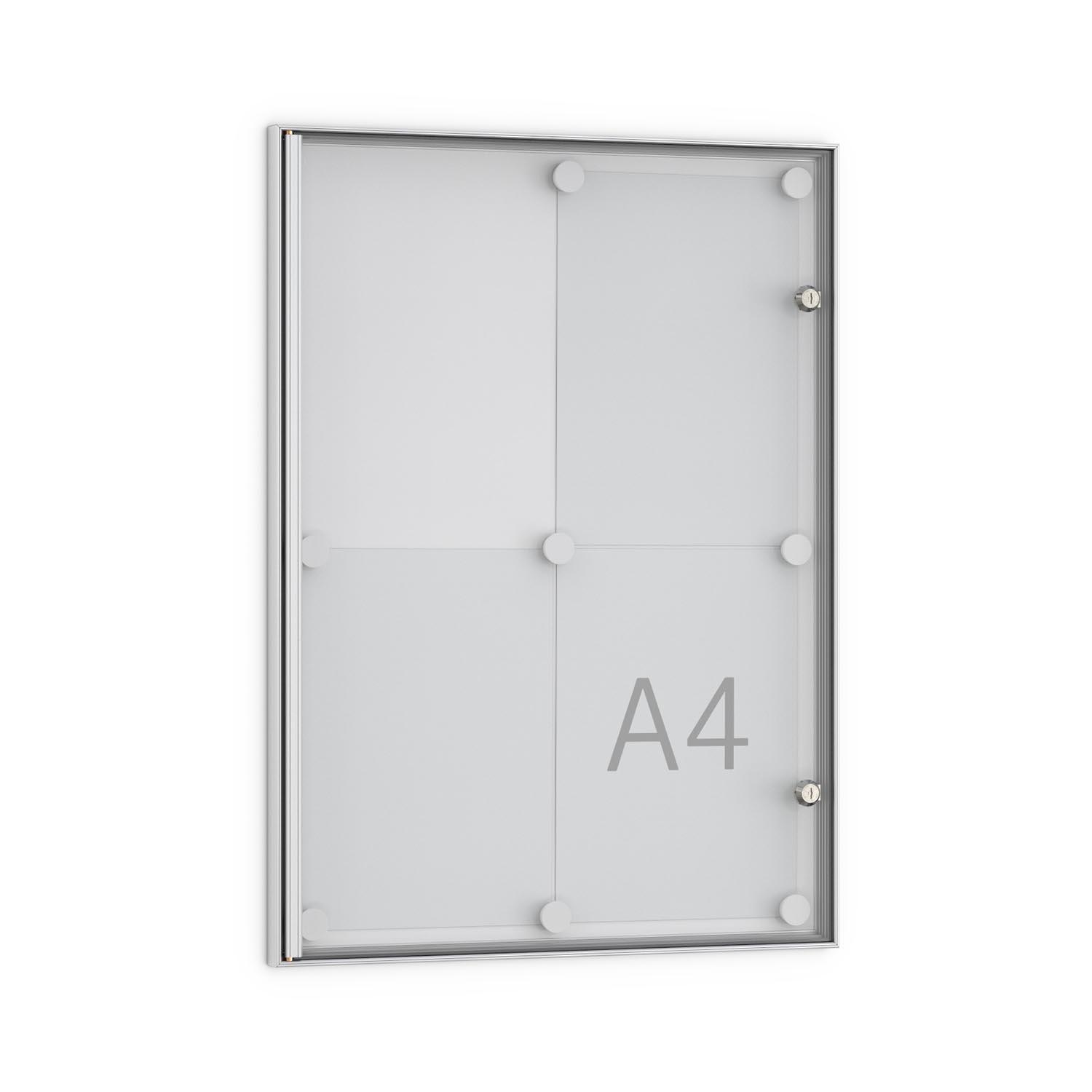 Mini-Schaukasten aus Aluminium mit Drehflügeltür, magnethaftend