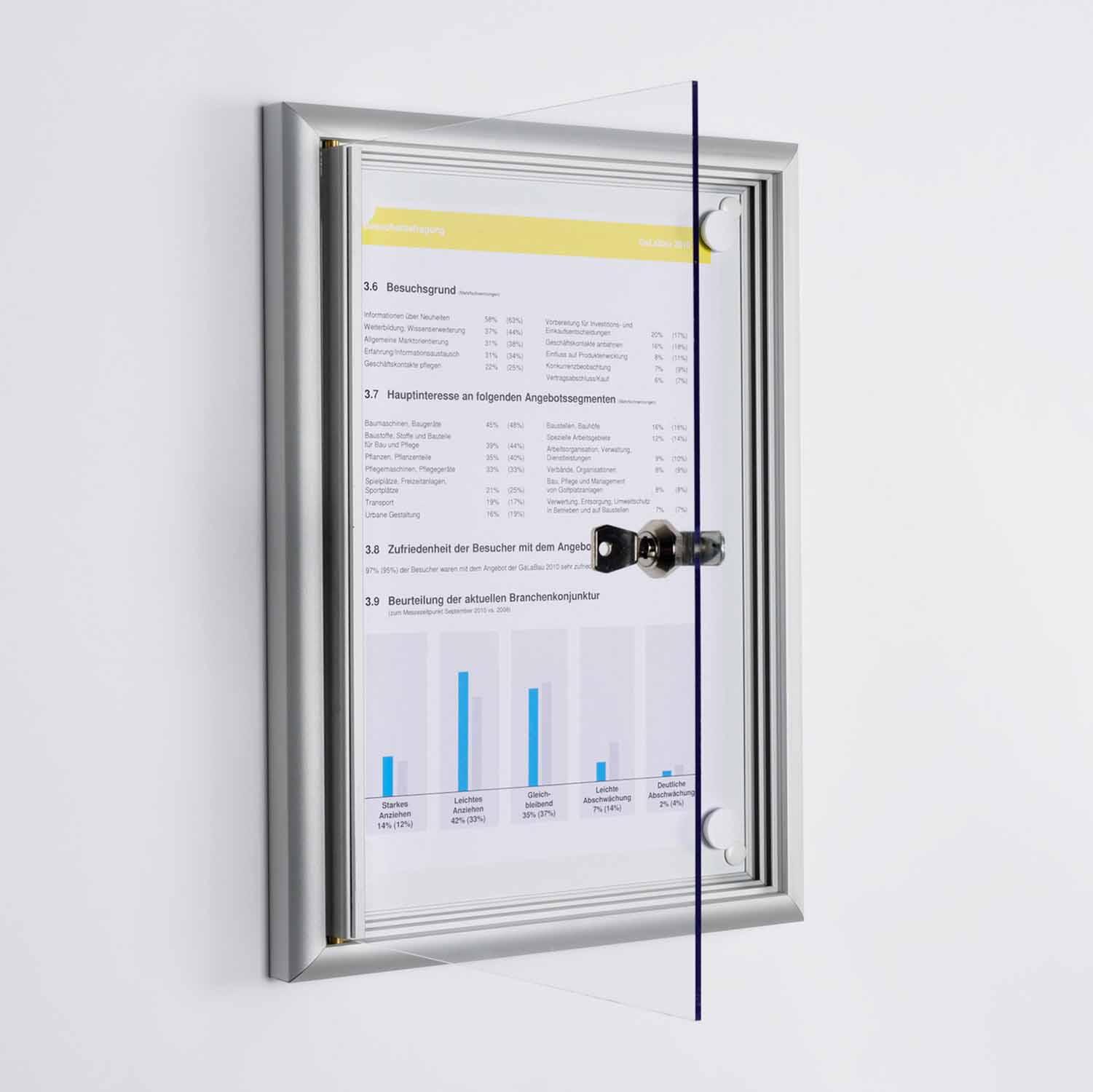 Mini-Schaukasten SOFTline aus Aluminium mit Drehflügeltür