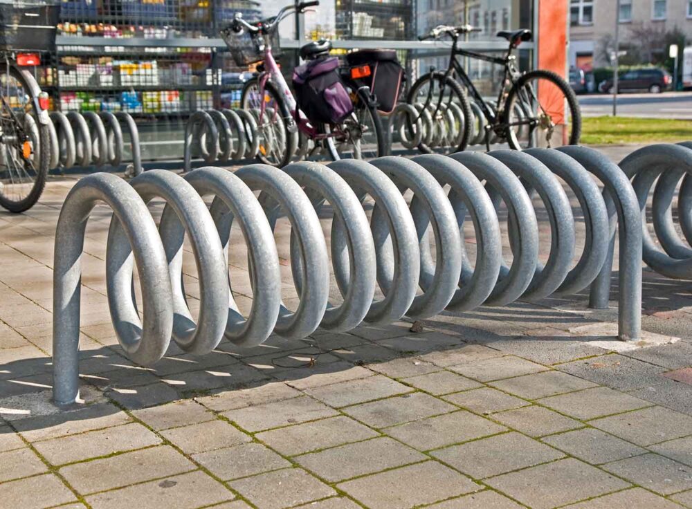 Spiralparker für Fahrräder, bis zu 5 Radstände, einseitig oder doppelseitig