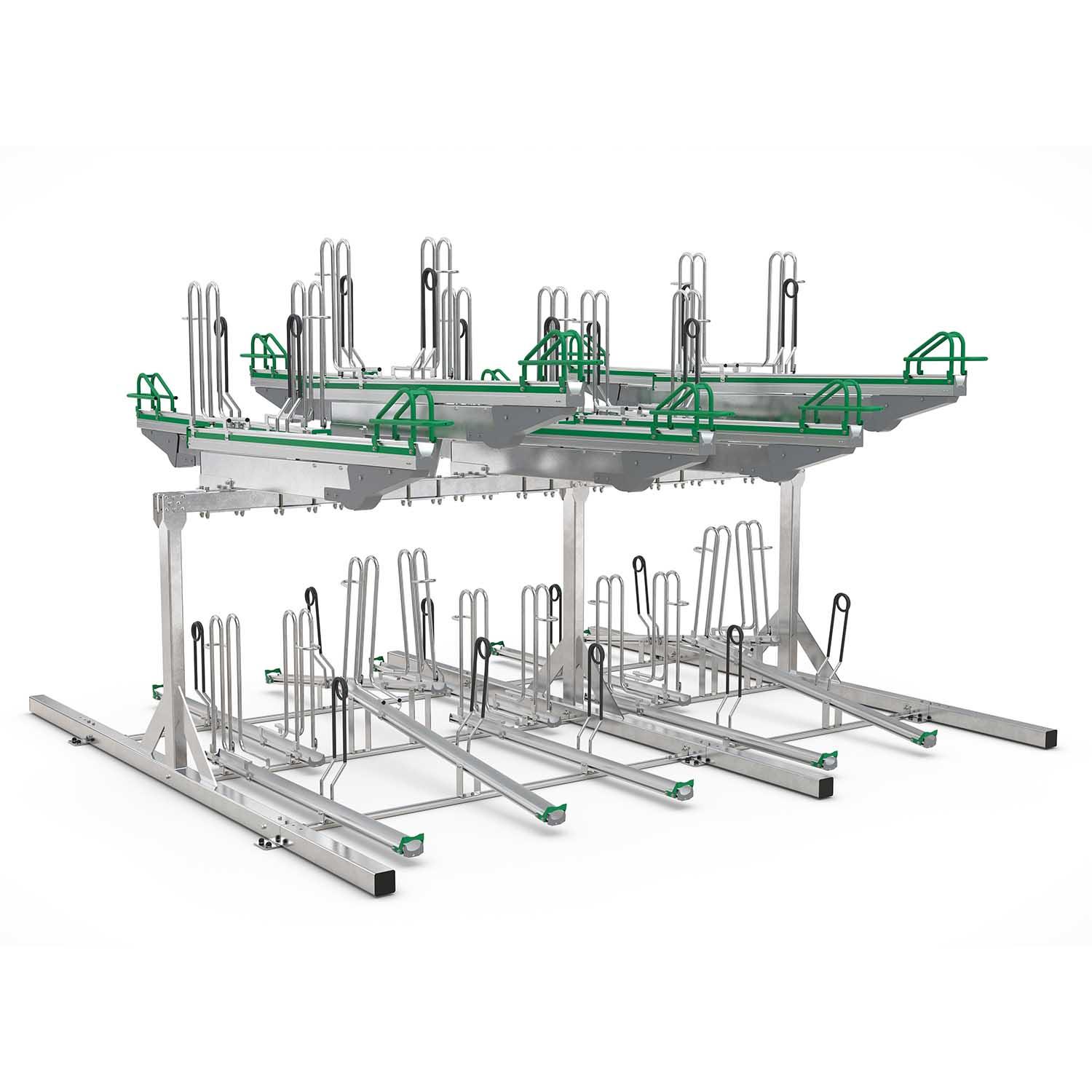 Premium-Doppelstockparker für Fahrräder bis 55 mm Reifenbreite, doppelseitig