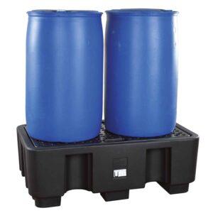Auffangwanne aus Kunststoff für 2 Fässer, Auffangvolumen 236 l Auffangwanne aus Kunststoff für 2 Fässer, Auffangvolumen 236 l