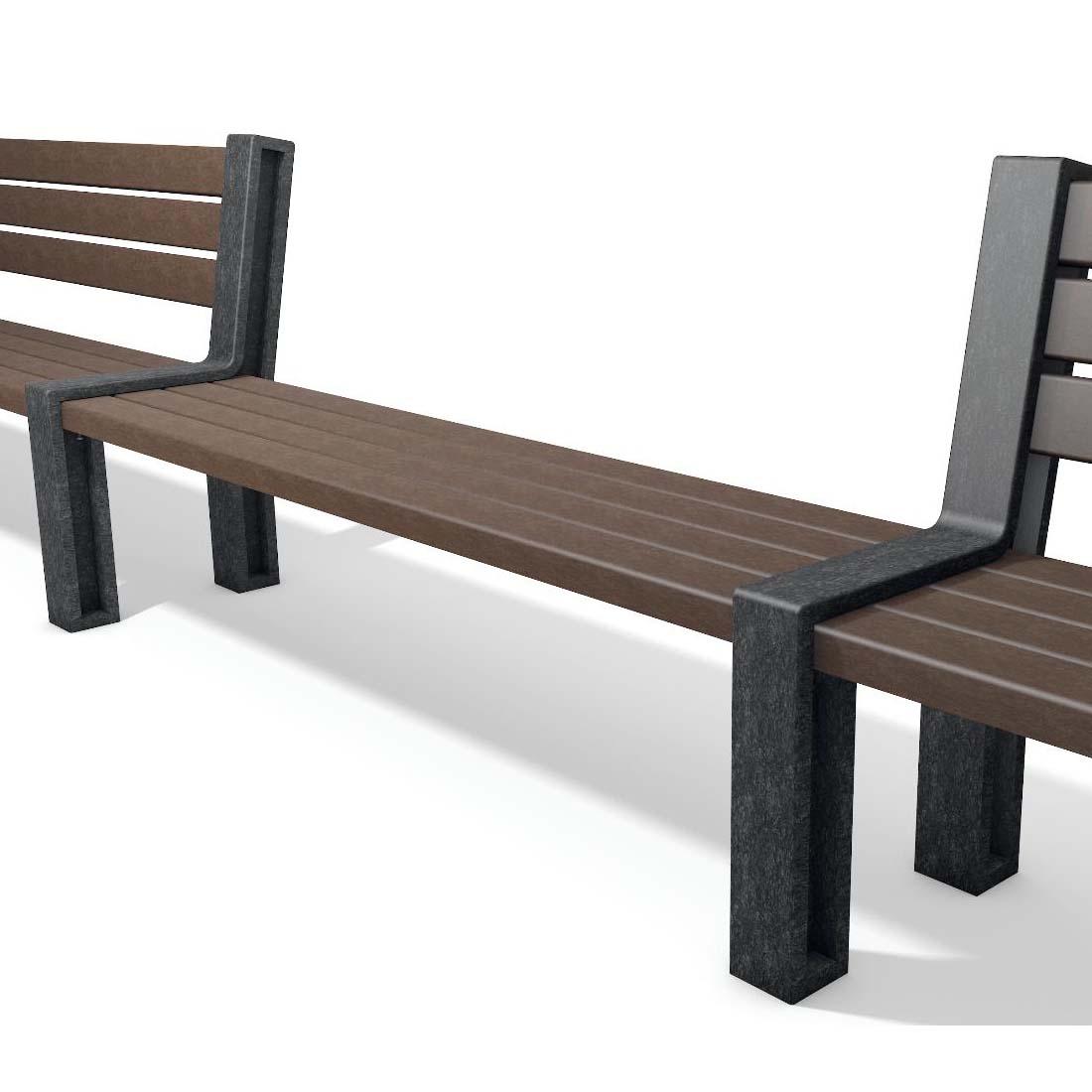 Verbindungsmodul für Parkbank HYDE PARK aus Recycling-Kunststoff, Breite 1500 mm