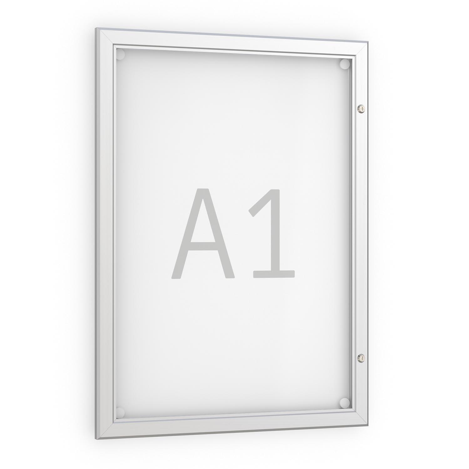 Plakatrahmen aus Aluminium mit Drehflügeltür