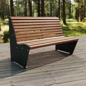 Parkbank ErgoSeat, Sitzfläche aus Holz, farbbeschichteter Stahl, 3-Sitzer Parkbank ErgoSeat, Sitzfläche aus Holz, farbbeschichteter Stahl, 3-Sitzer