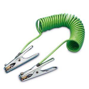 Spiralerdungskabel 3 Meter mit Edelstahl-Erdungszange 120 mm und Öse für 200 l Fässer, ATEX Erdungskabel Produktbild Spiralerdungskabel 3 Meter mit 2 Stahl-Erdungszangen und Öse