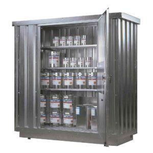 Gefahrstoffcontainer SMC11 aus Stahl, Auffangvolumen 300 l, verzinkt und montiert Gefahrstoffcontainer SMC11 aus Stahl, Auffangvolumen 300 l, verzinkt und montiert