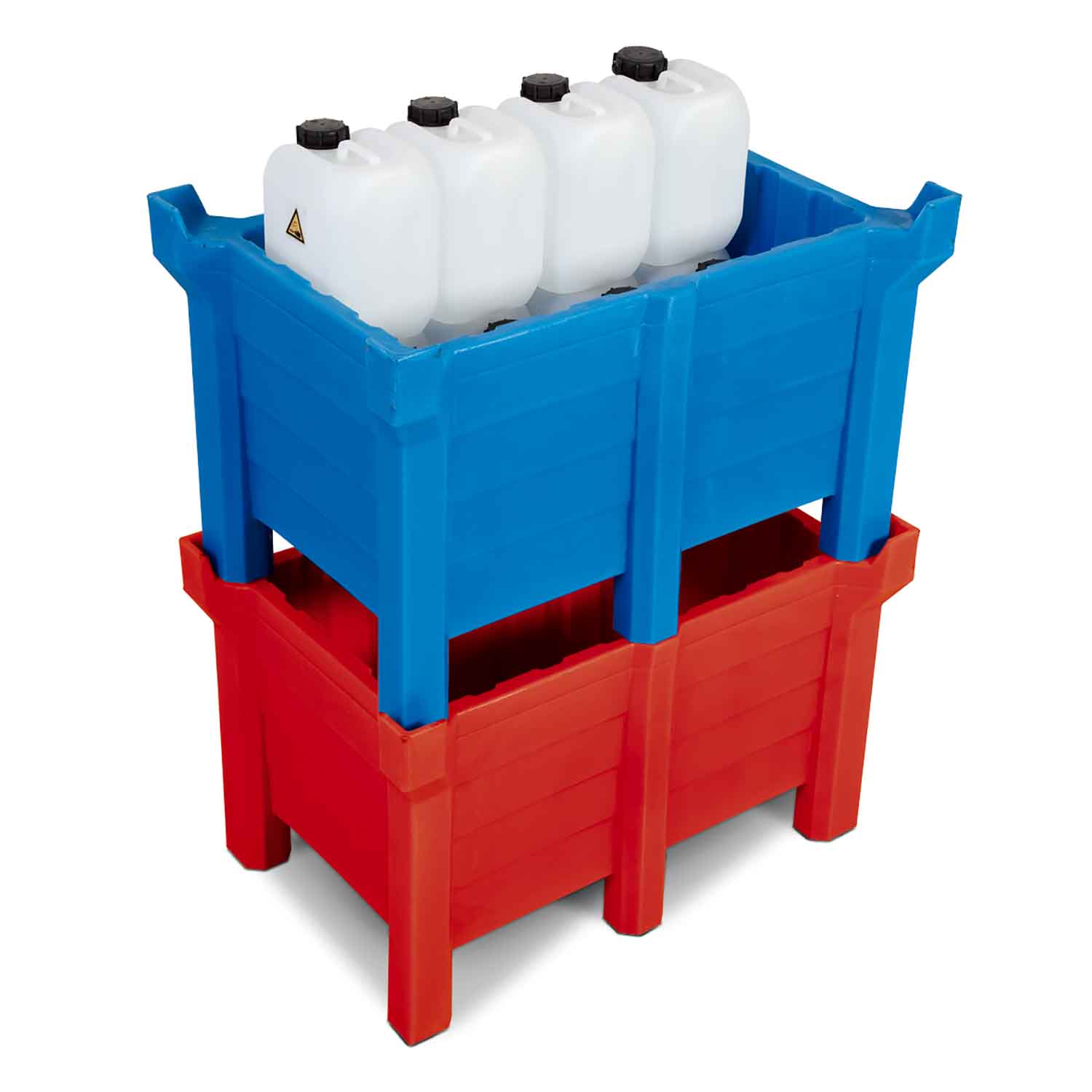 Stapelbehälter aus Polyethylen (PE), unterfahrbar, Volumen 90 l