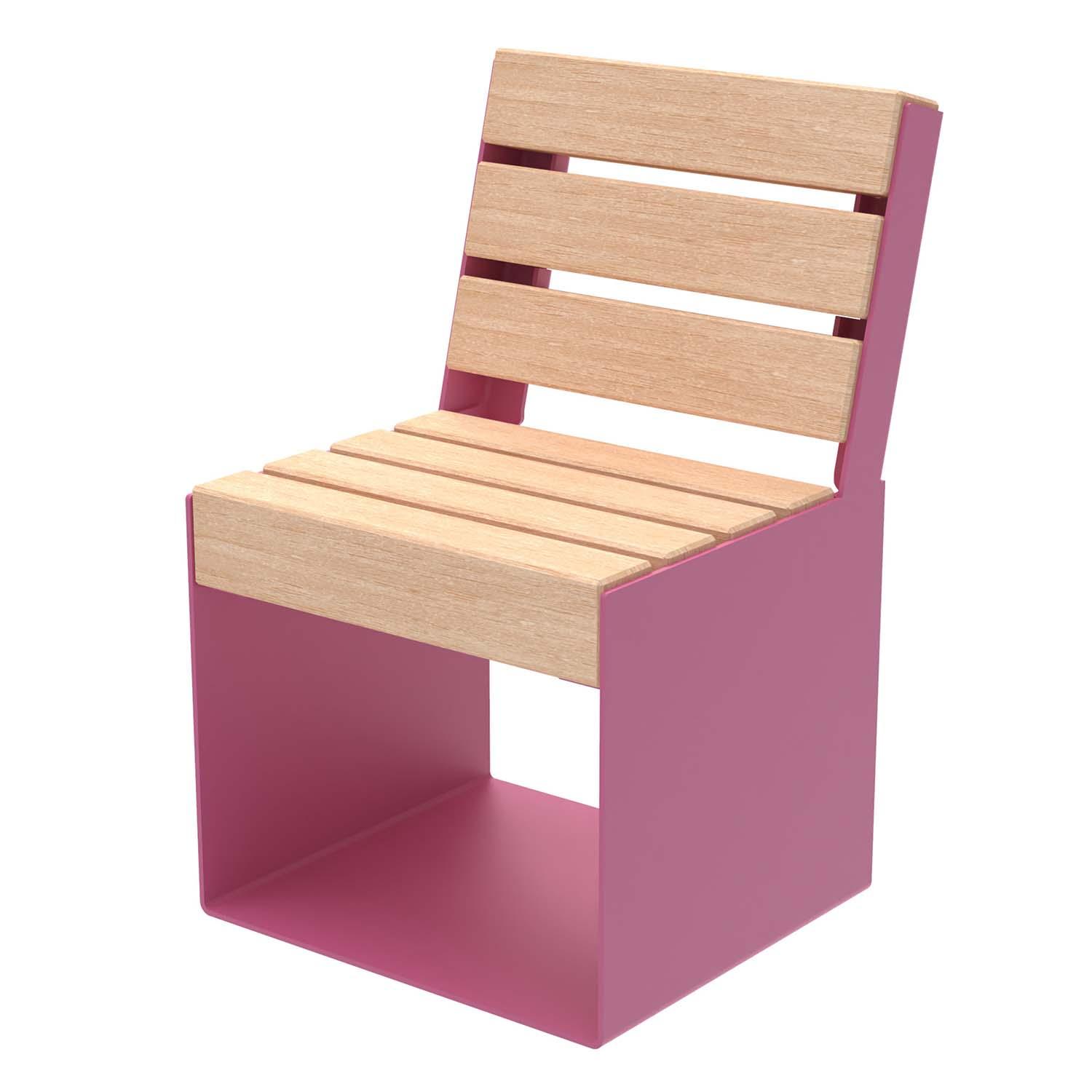 sella Sitzwürfel mit Sitzfläche und Rückenlehne aus Holz