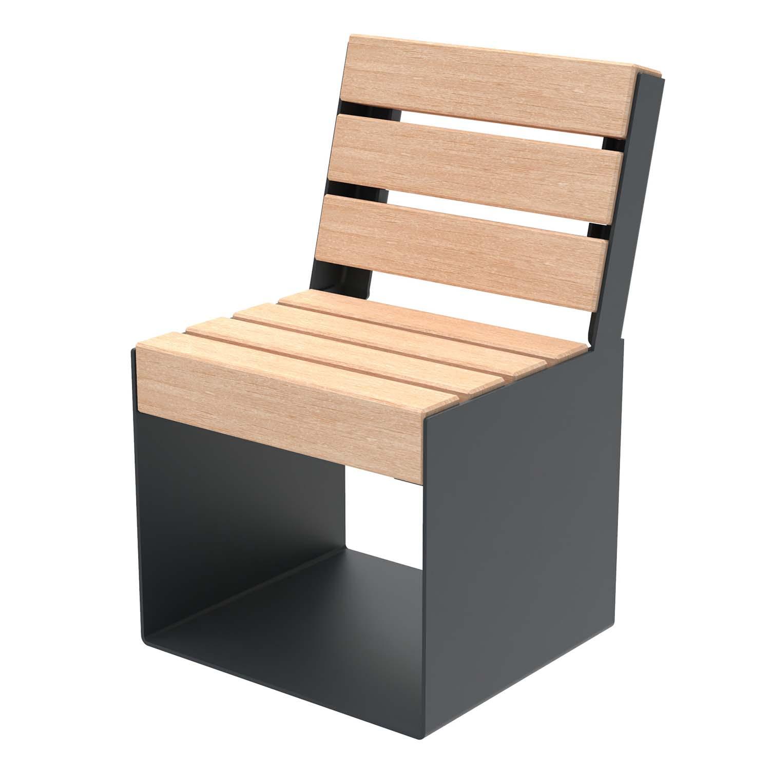 sella Sitzwürfel mit Sitzfläche und Rückenlehne aus Holz