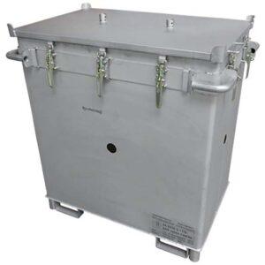 Prüfstandsbehälter 800 aus Edelstahl für Lithium-Akkus, ohne Füllmaterial