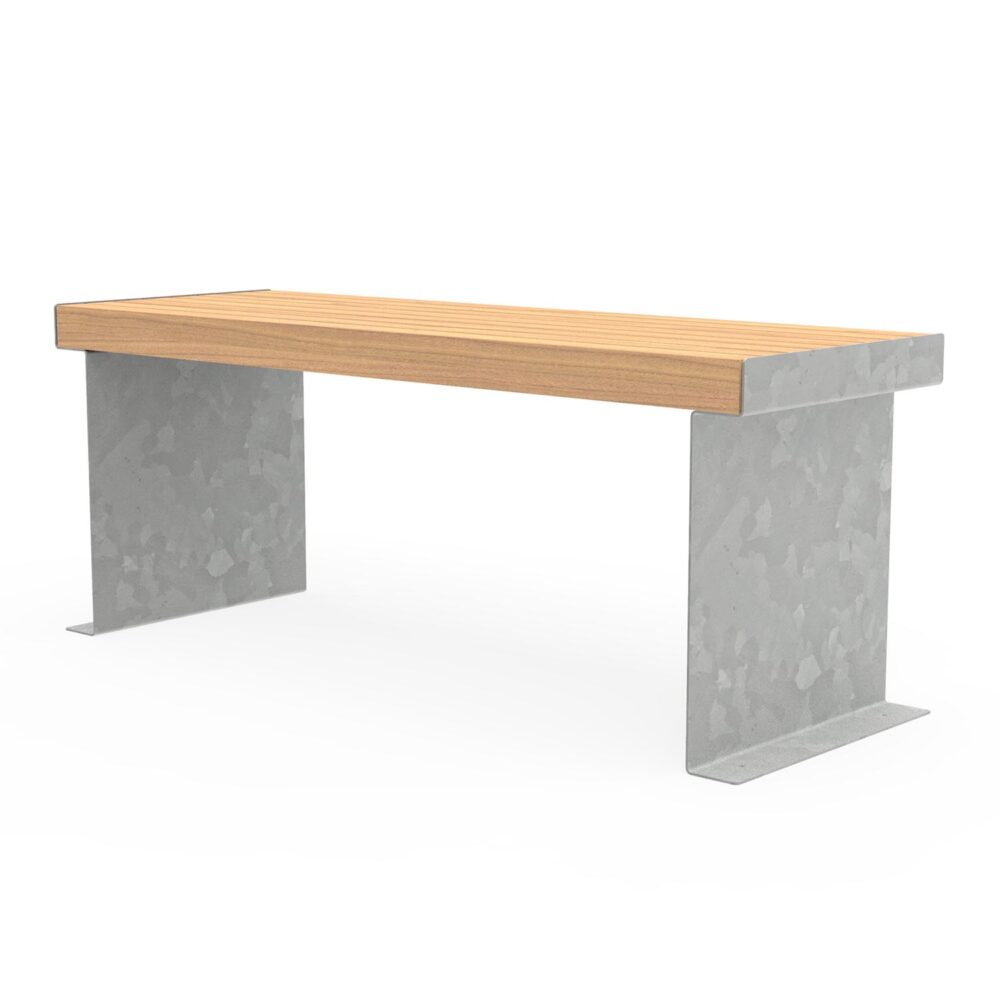 CUBE Tisch mit Gestell aus Stahl und Tischfläche aus Holz