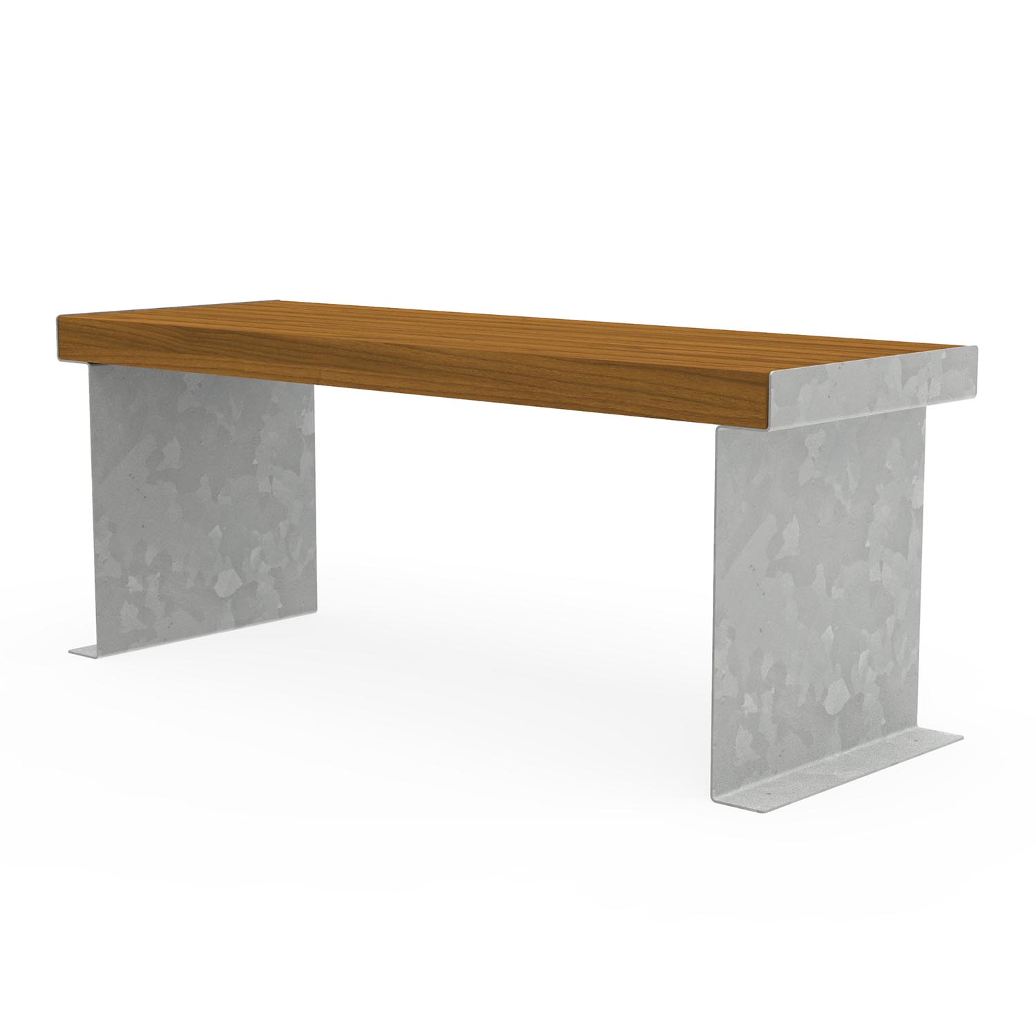 CUBE Tisch mit Gestell aus Stahl und Tischfläche aus Holz