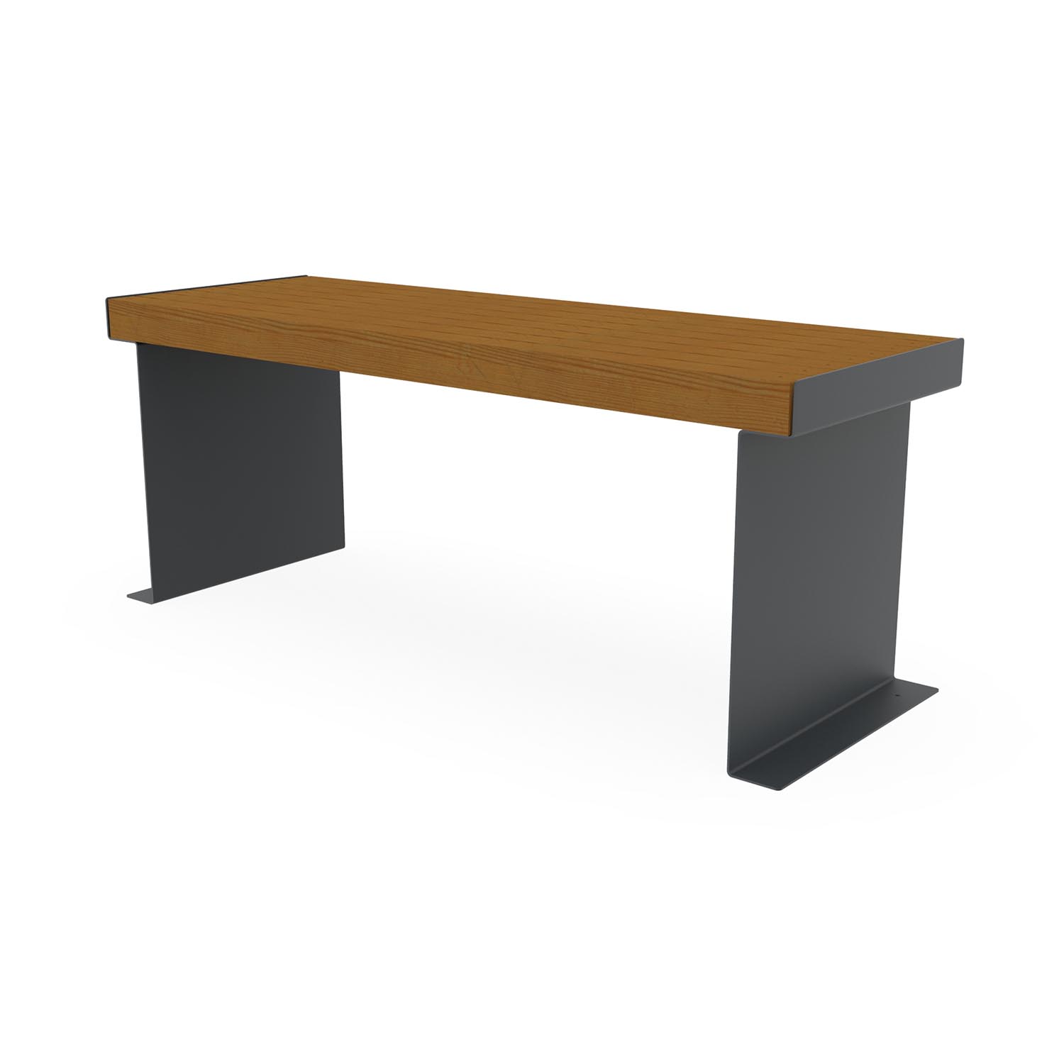CUBE Tisch aus Metall mit Holzauflagen, duplexbeschichtet