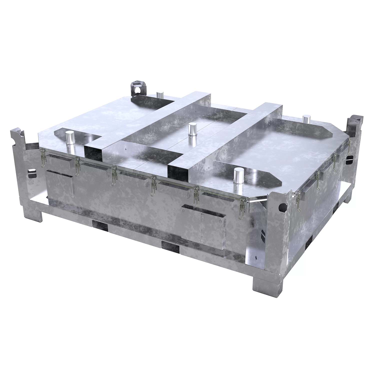 Transportbehälter LP1 Classic aus Stahl für Lithium-Ionen-Batterien, VG I, mit 60 x PyroBubbles®-Säcke