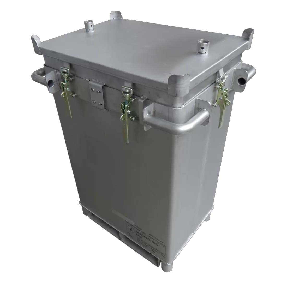 Transportbehälter S-Box X2 aus Edelstahl für Lithium-Ionen-Batterien, VG I, mit 6 x PyroBubbles®-Säcke