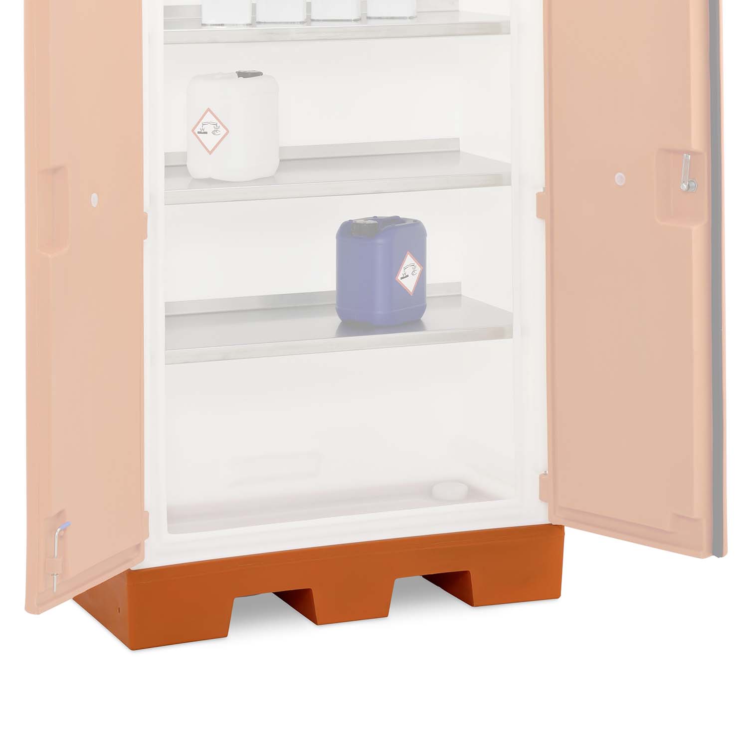 Auffangwanne für Umweltschrank aus PE, 40 l, 1030 x 530 x 170 mm, zum Unterstellen