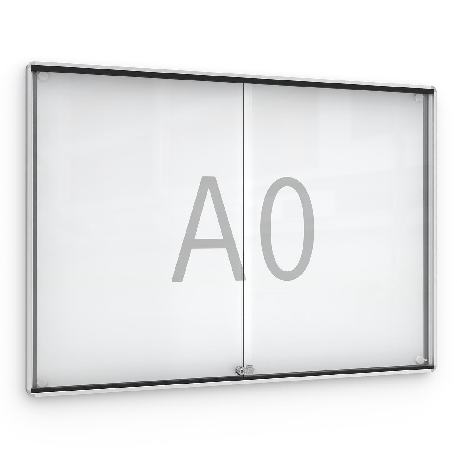 Schiebetür-Wandtafel WALLY ROUND aus Aluminium, extraflach