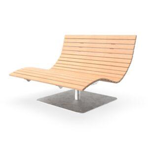 Waldsofa aus Stahl, verzinkt, mit Holzauflagen aus Lärche, Breite 1500 mm, stufenlos drehbar