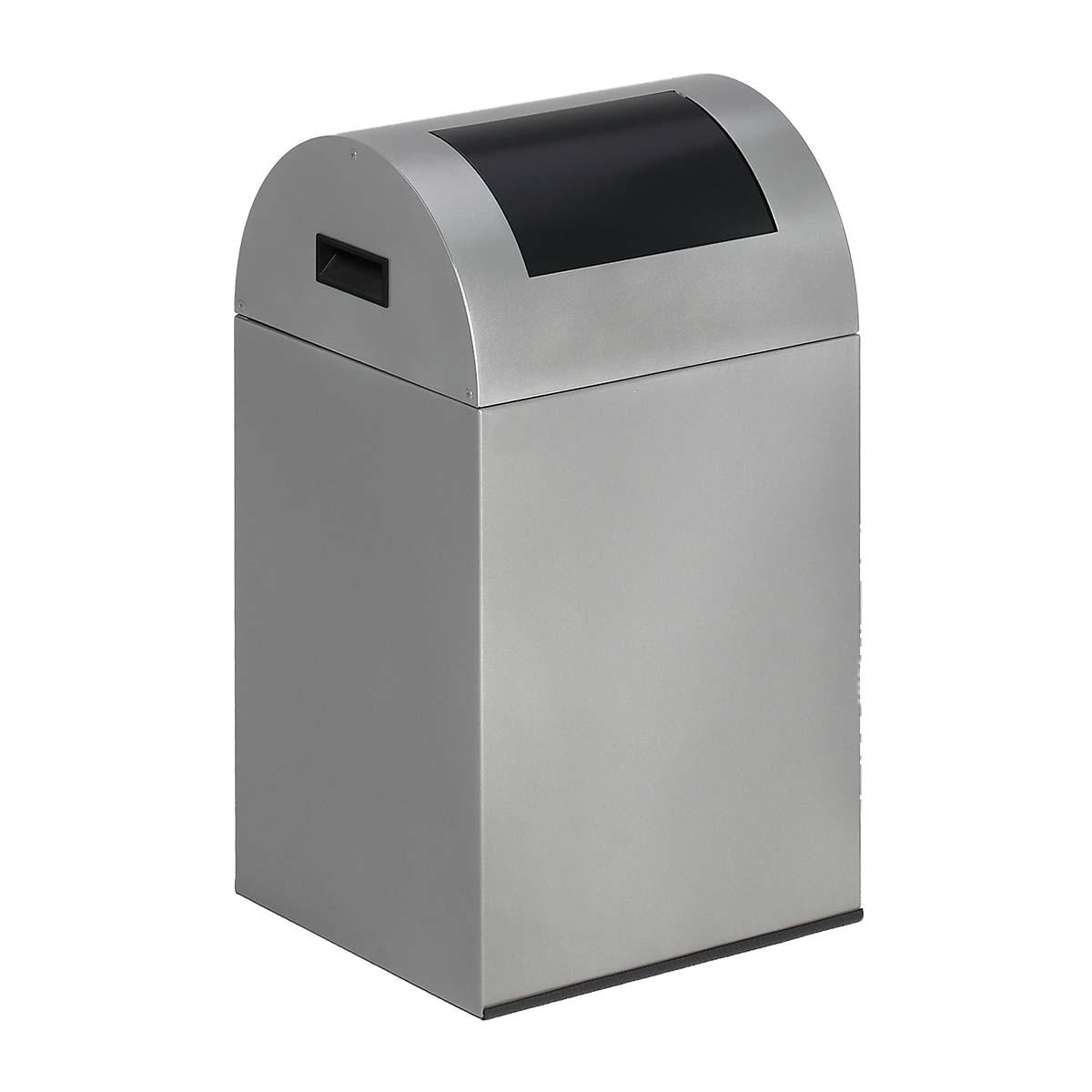 Wertstoffsammelbehälter aus Stahl, Volumen 43 l, selbstlöschend Wertstoffsammler Produktbild Wertstoffsammelbehälter aus Stahl, Volumen 43 l, selbstlöschend