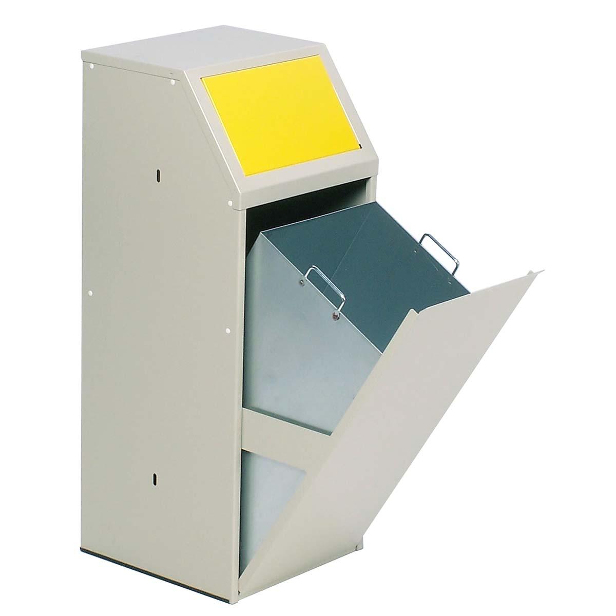 Wertstoffsammelbehälter aus Stahl, Volumen 69 l, GS-geprüft