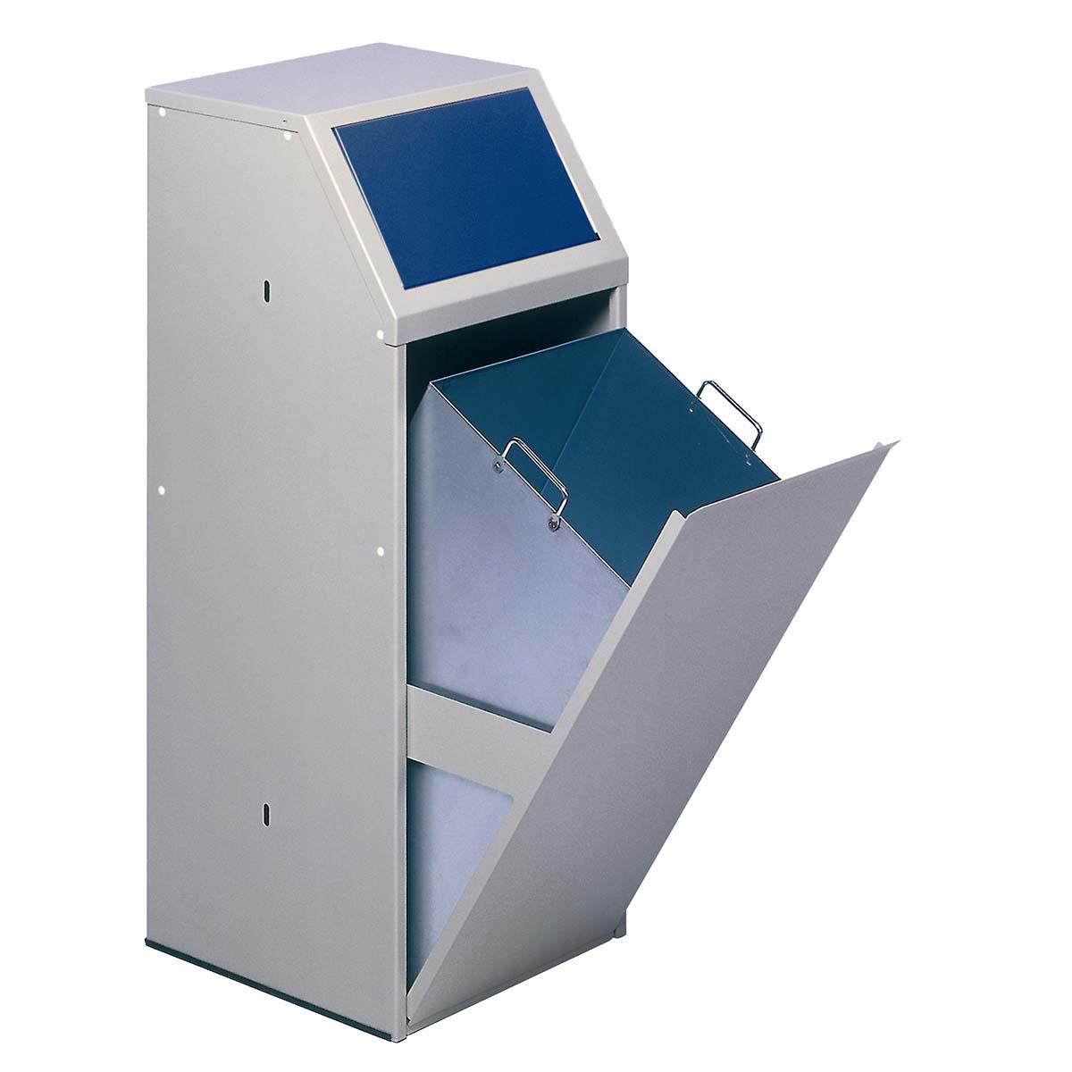 Wertstoffsammelbehälter aus Stahl, Volumen 69 l, GS-geprüft