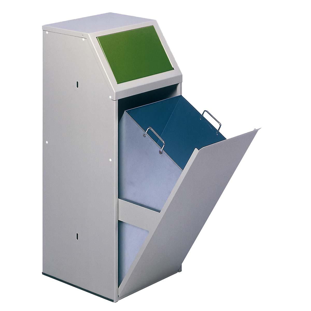 Wertstoffsammelbehälter aus Stahl, Volumen 69 l, GS-geprüft Wertstoffsammler Produktbild Wertstoffsammelbehälter aus Stahl, Volumen 69 l, GS-geprüft