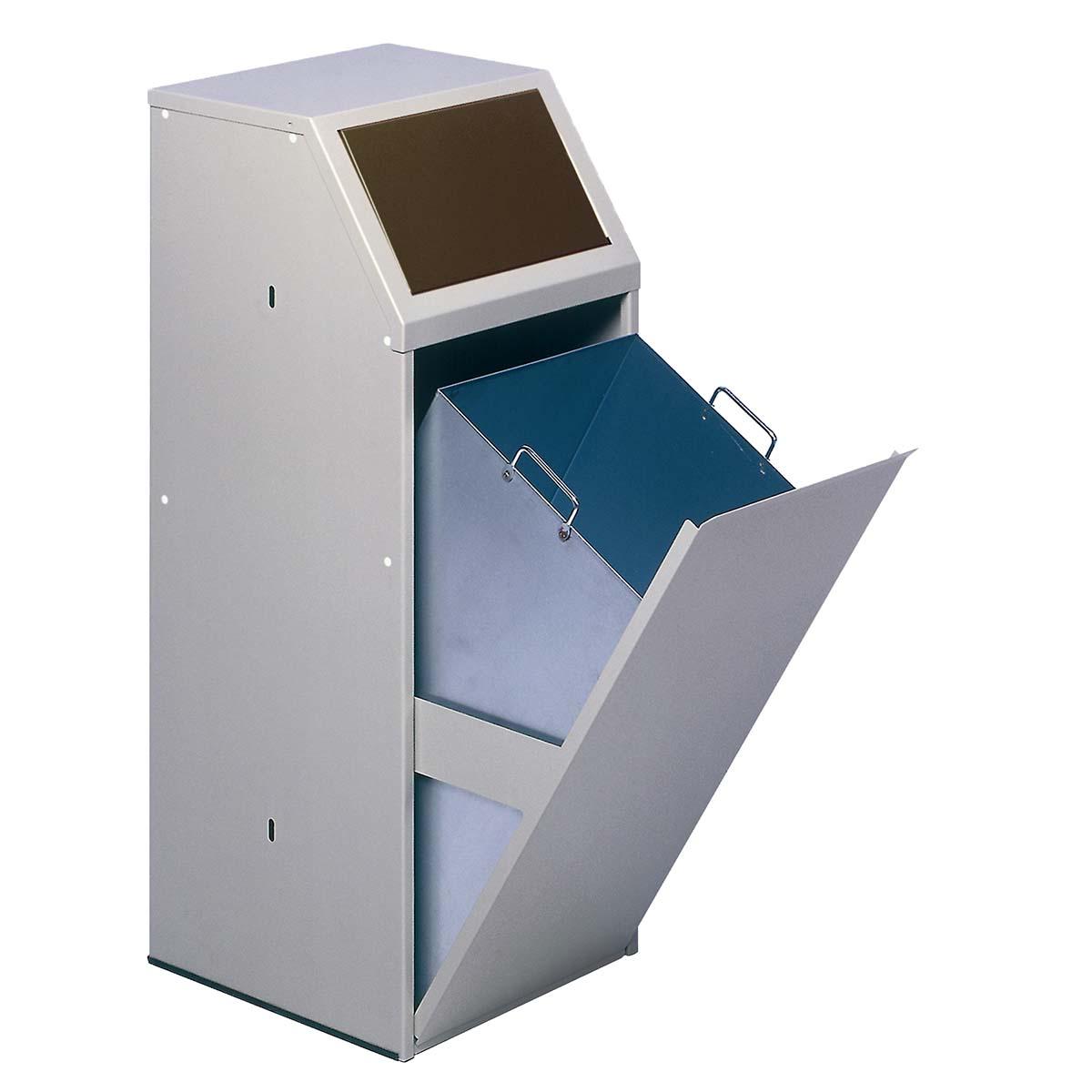 Wertstoffsammelbehälter aus Stahl, Volumen 69 l, GS-geprüft Wertstoffsammler Produktbild Wertstoffsammelbehälter aus Stahl, Volumen 69 l, GS-geprüft